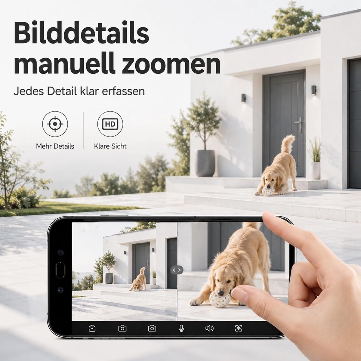 SnelShoppen - Bewakingscamera voor Buiten - 6 MP Dual-Lens, 2,4 G/5 G Wifi, 355° Draaibaar, 90° Kantelen, Kleurennachtzicht, 2-Weg Audio, Bewegingsmel
