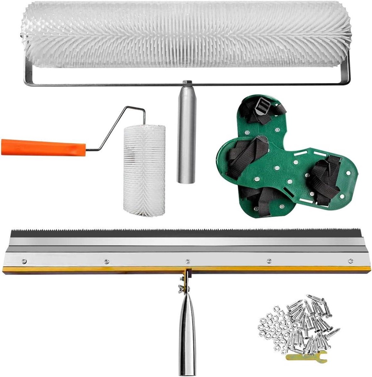 Nivelleren Cement Kit - Vloer Gereedschap - Vloeren Aanleggen - Roestvrij Staal - 500 mm Roller - Kleur Mengen