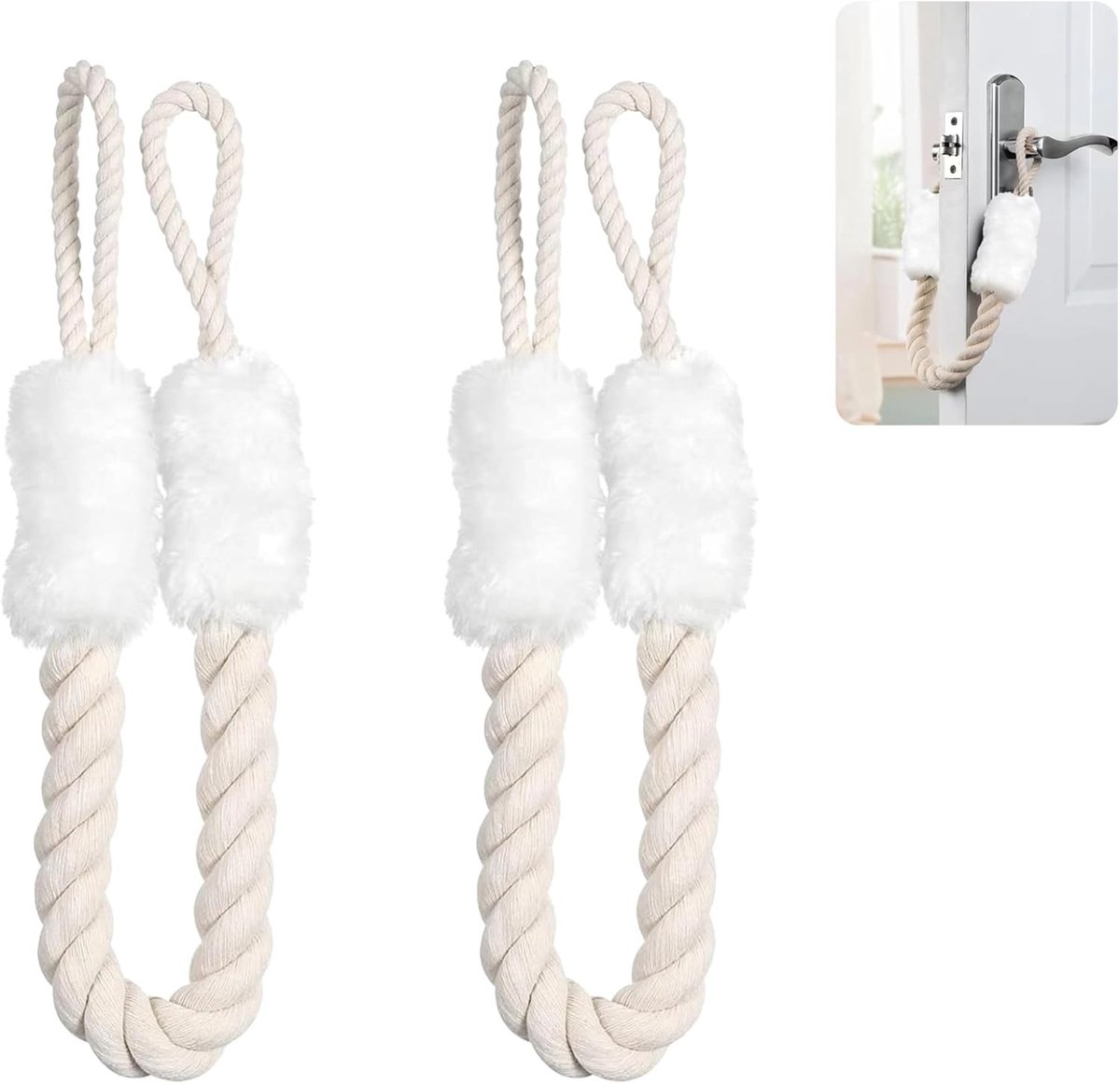 Multifunctionele Deursnoer Beveiliging, 2-delige Set voor Deurstop, Draadbeveiliging, Geschikt voor Huisdieren en Kinderen, Vingerbescherming, 60 cm