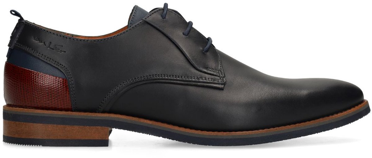 Van Lier - Heren - Blauwe leren veterschoenen - Maat 43