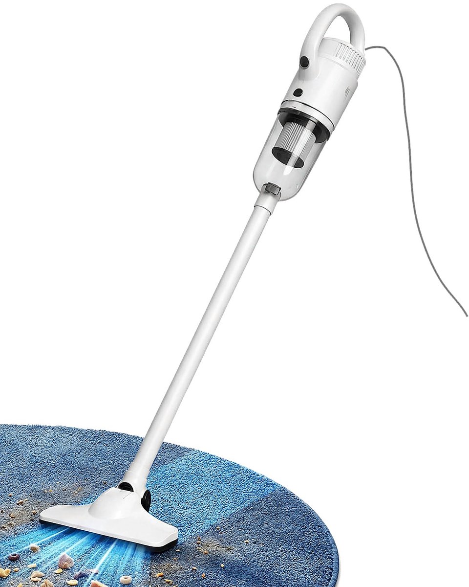 SnelShoppen - Lichtgewicht Stofzuiger met Snoer - 2-in-1 Steelstofzuiger met Vloerborstel en Spleetgereedschap, 4 m Netsnoer, HEPA-filter voor Apparte
