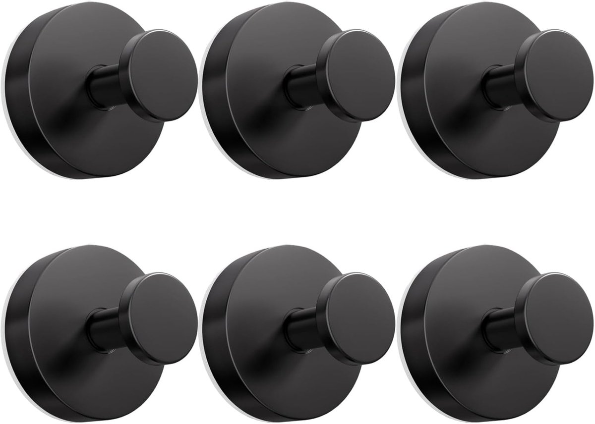 6 Stuks Zuignaphaken – Vacuüm Zuignap Haken – Herbruikbaar – Zonder Boren – Zuighaken – Handdoekhaken – Wandhaken – Roestvrij Staal – voor Keuken, Badkamer, Gladde Ramen, Muren en Glas