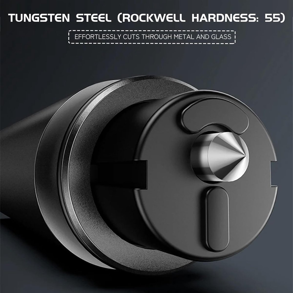 Raambreker - 2-pack autoveiligheidshamer nooduitganggereedschap - Auto-ruitbreker van één seconde - Gordelsnijder - Autoglasbreker - Levensreddend noodartefact (rood + zwart) thumbnail 2