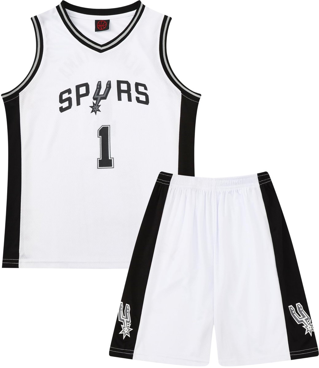 SnelShoppen - Kinder Basketbal Tanktop en Short Set 2-delig - Ademend & Sneldrogend Sportkleding voor Jongens en Meisjes 3-15 Jaar Maat 9-10 Jaar Wit