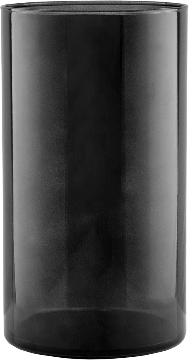 SnelShoppen - Hoge Glasvaas 29cm - Cylinder Vaas voor Bloemen - Grafietkleur - Geschikt voor Lange Stelen - 5200ml Capaciteit - Perfect voor Pampasgra