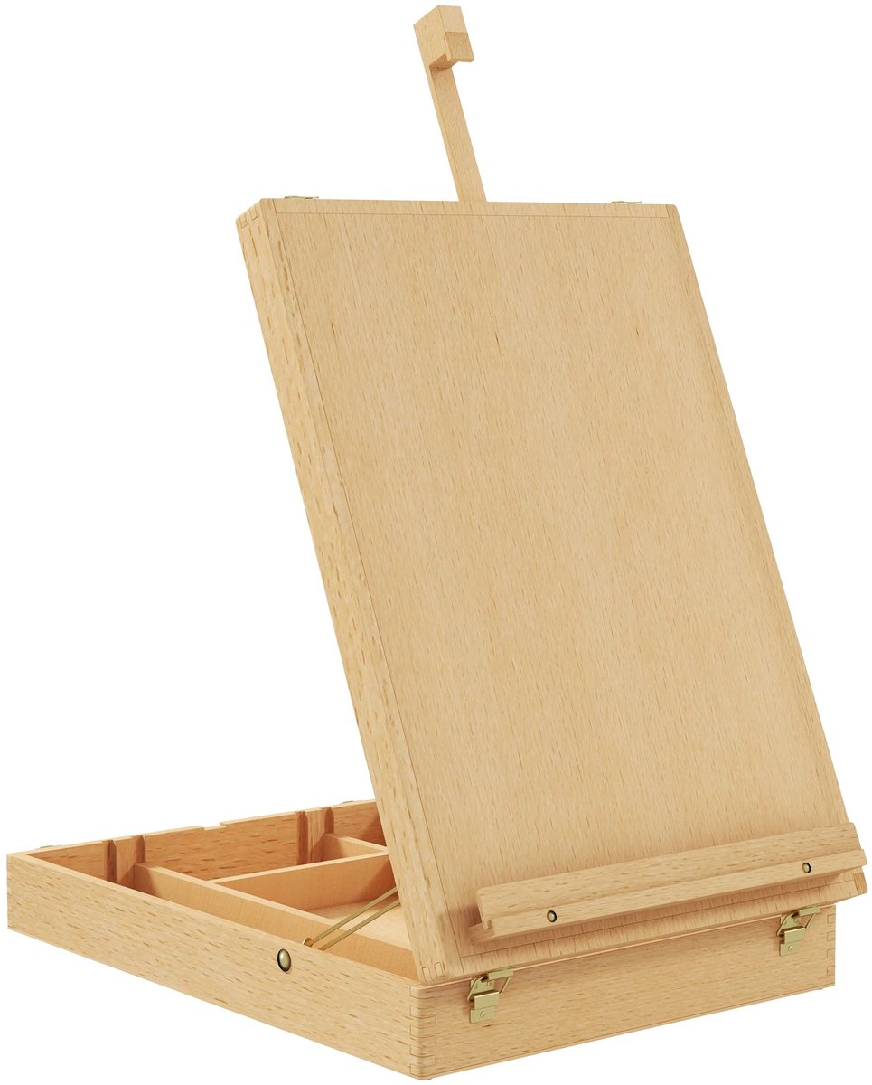 Atlasyx schildersezel - Tekentafel - Ezel - Tafelezel - Tekenkoffer - Schilderskoffer - Verstelbare 0°-90° - 27 x 41,5 x 74,5 cm