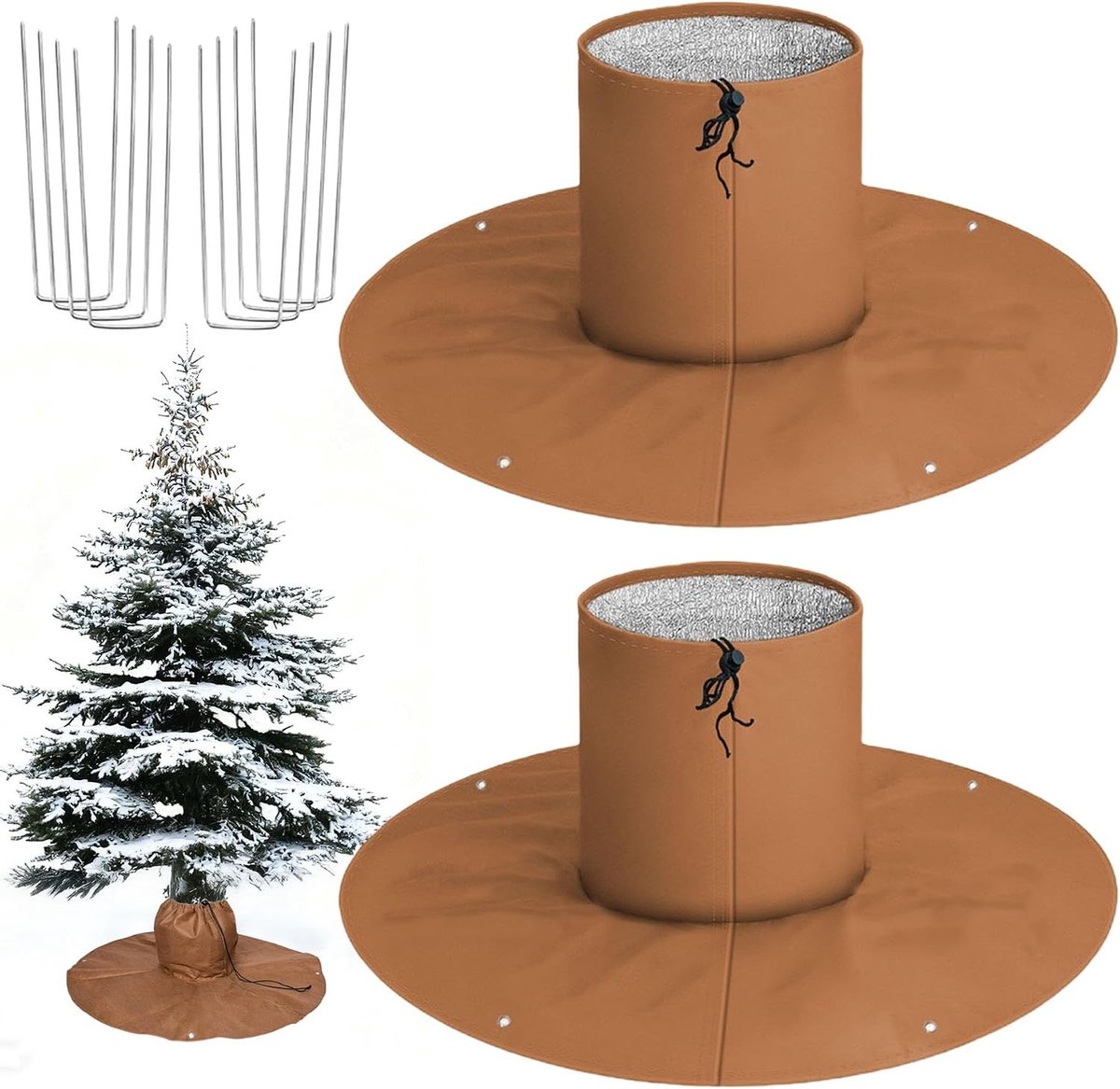 Set van 2 winterbeschermers voor palm- en olijfbomen, vorstbescherming met isolatie en ondercover, diameter 100 cm