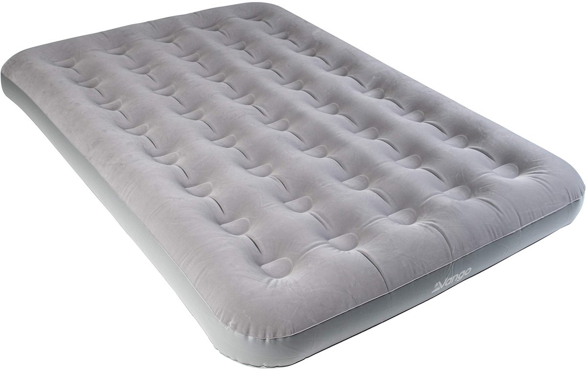 SnelShoppen - Dubbele Luchtbed Opblaasbare Matras voor Camping, Tuin, Feest, Nocturne Grijs, Comfortabel, Duurzaam, Geschikt voor 2 Personen