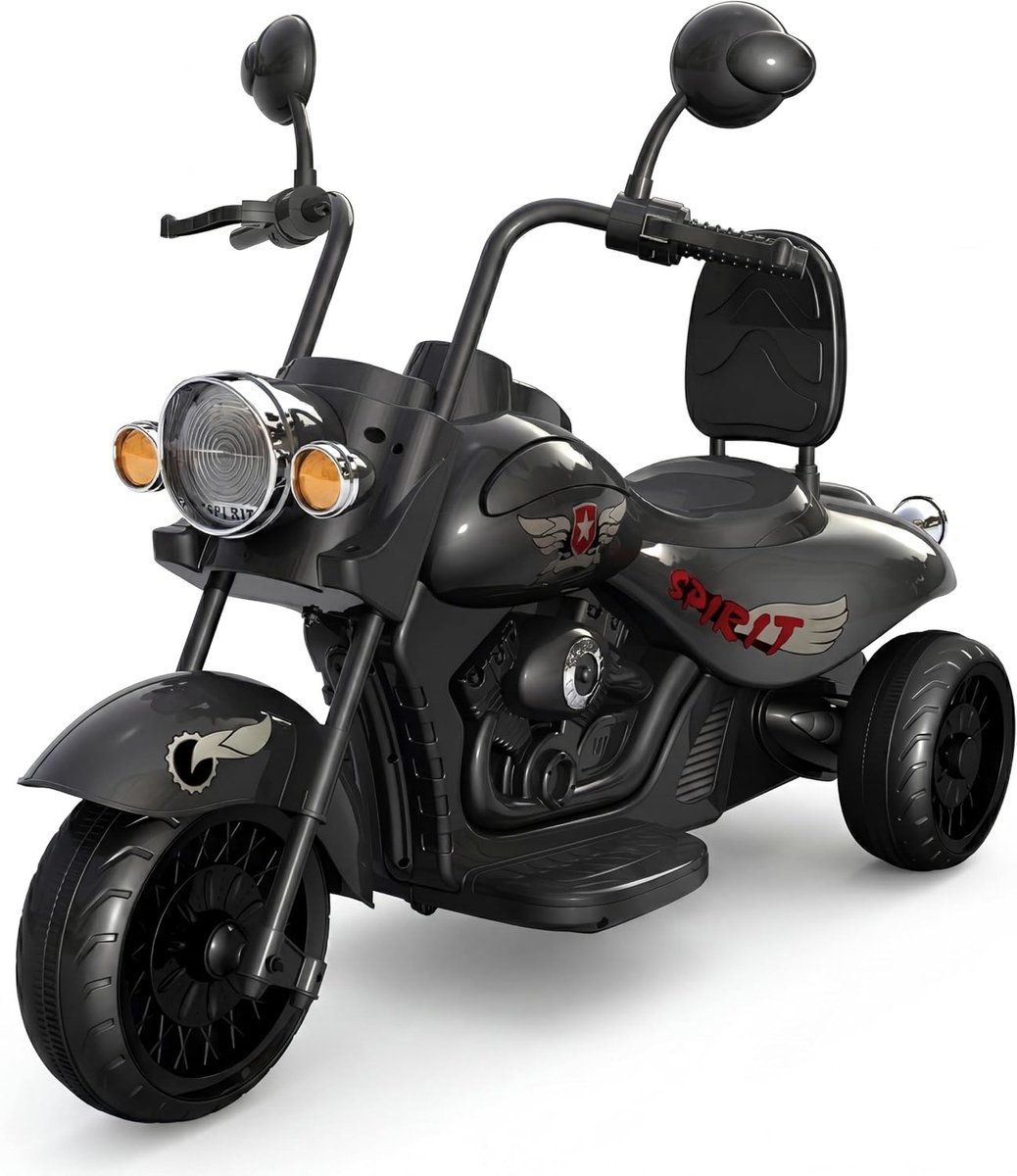 Triumpunpre - Elektrische Kindermotor 12V 4.5Ah Moteur 35Wx2 - LED-verlichting muziek claxon - 2x35W motor - Vanaf 3 jaar Zwart
