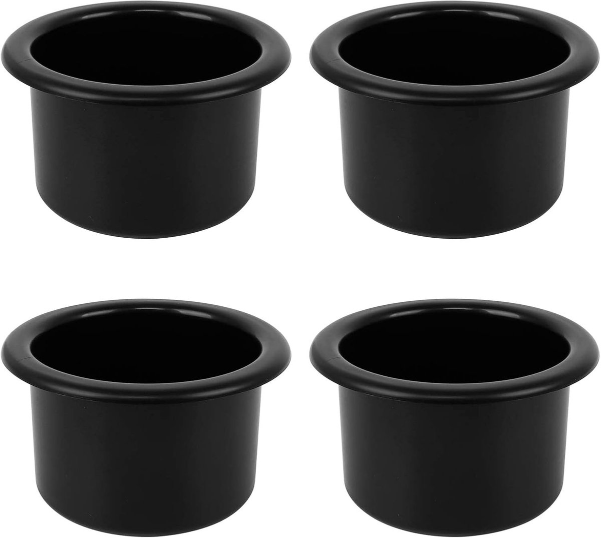 SnelShoppen - 4 Stuks Plastic Tafelbekerhouder 79mm - Zwarte Drankhouder voor Bank, Boot, Camper, Auto, Vrachtwagen, Pokertafel - Ideaal voor Feest, C
