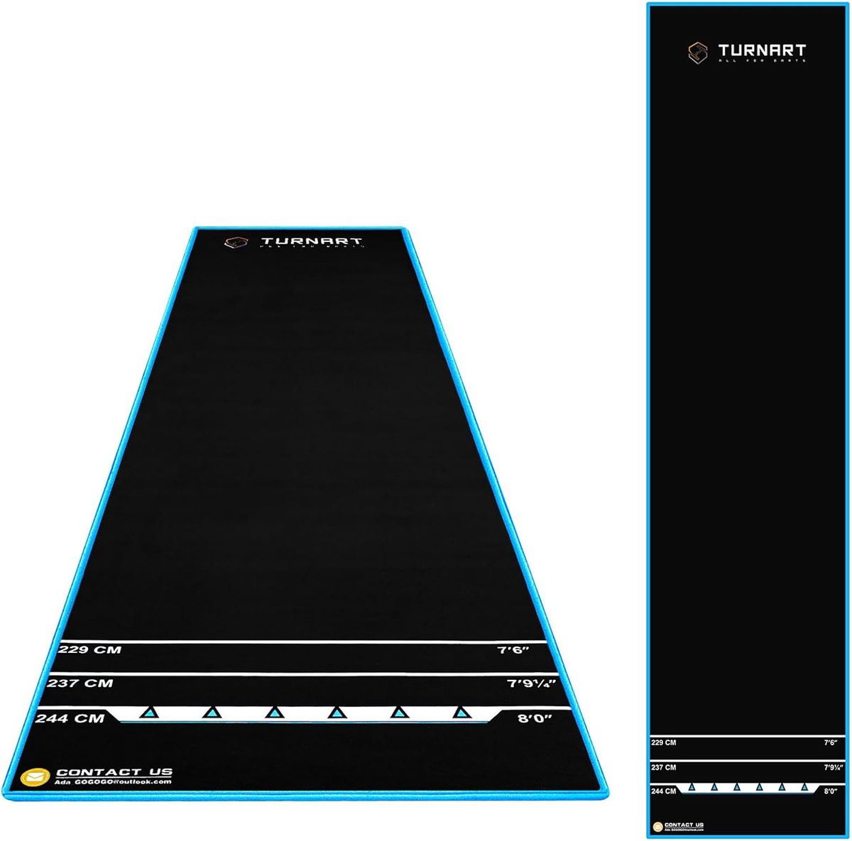 SnelShoppen - Darts Dart Mat 258x60 cm, Non-Slip Vloermat met Gooi-Lijn, Oche Soft Tip en Steel Tip Dartboard Accessoires voor Feest, Thuis en Sport