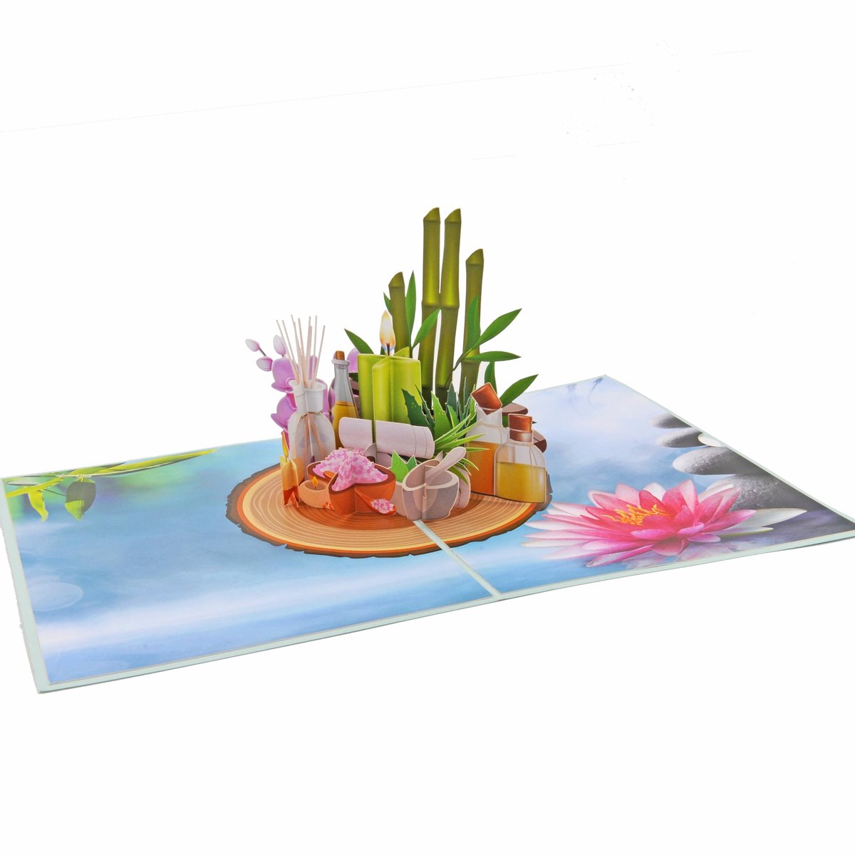 SnelShoppen - Favour Pop Up 3D Wellness Wenskaart - Handgemaakte 15x20 cm Kaart met Envelop voor Verjaardag, Moederdag, Spa, Tegoedbon of Geldcadeau