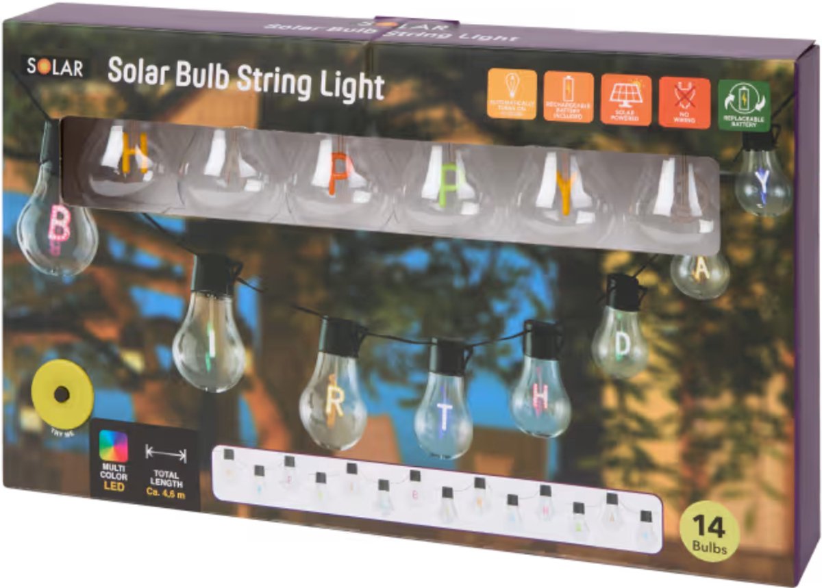 Solar feestverlichting 4,6 meter - Multi-color