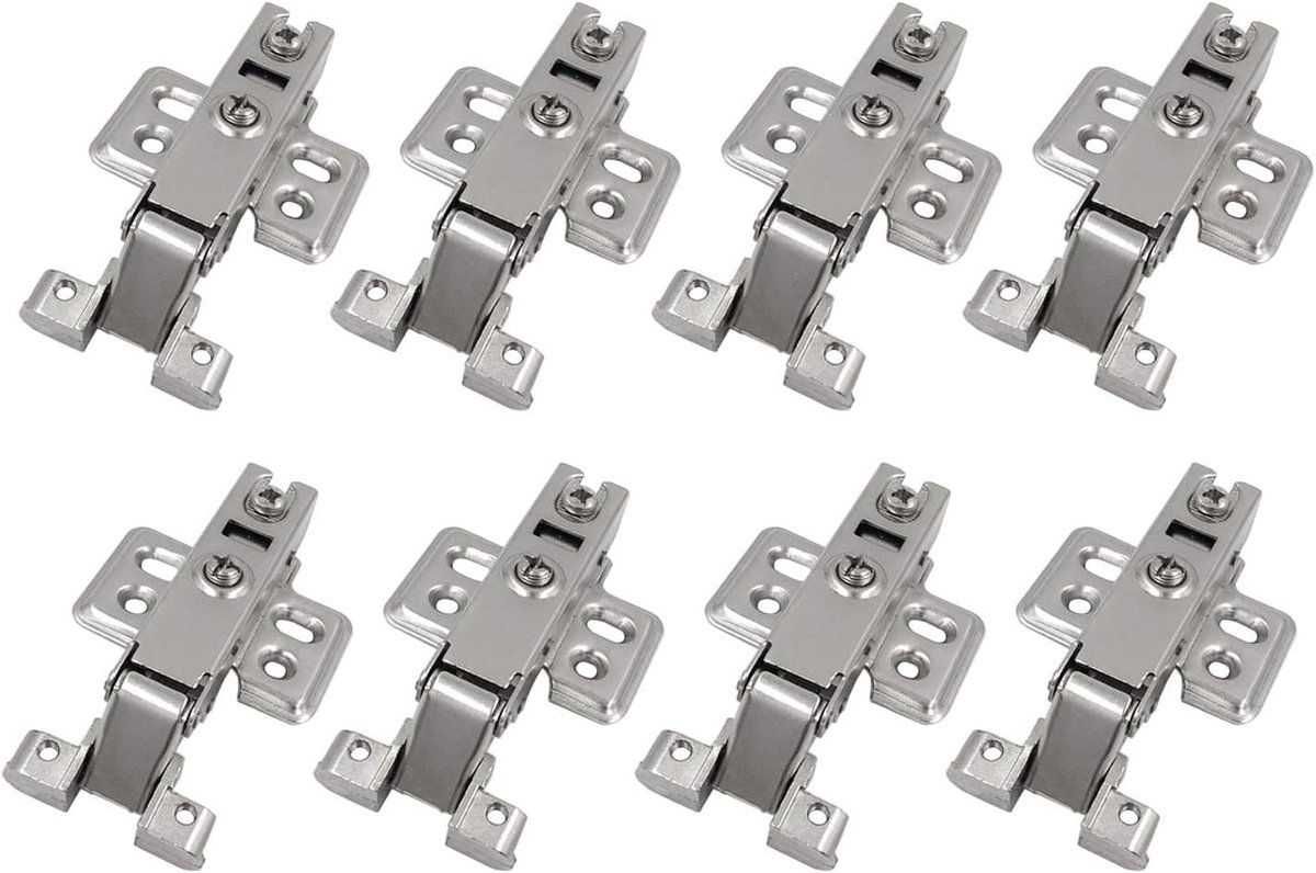 Frontscharnieren voor Aluminium Deuren met Hydraulische Demper - 8 Stuks voor Keukenkasten en Meubels
