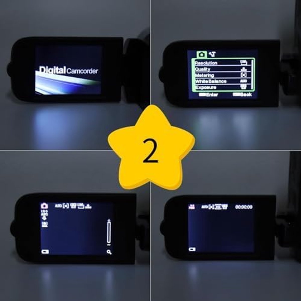 SnelShoppen - Videocamera Camcorder Vlogging Camera Recorder met Invullicht, Ingebouwde Luidspreker, Ondersteuning 32 GB, Ideaal voor Reizen en Bruilo