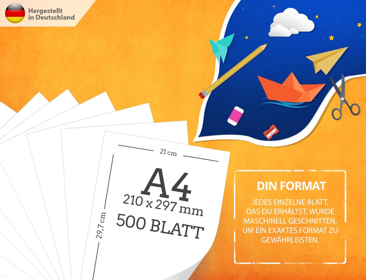 SnelShoppen - A4 Printerpapier 500 Vellen 100 g Wit Premium Papier - Zuiver Wit Dikte Kopieerpapier voor Laserprinter en Inktjet - Ideaal voor Univers