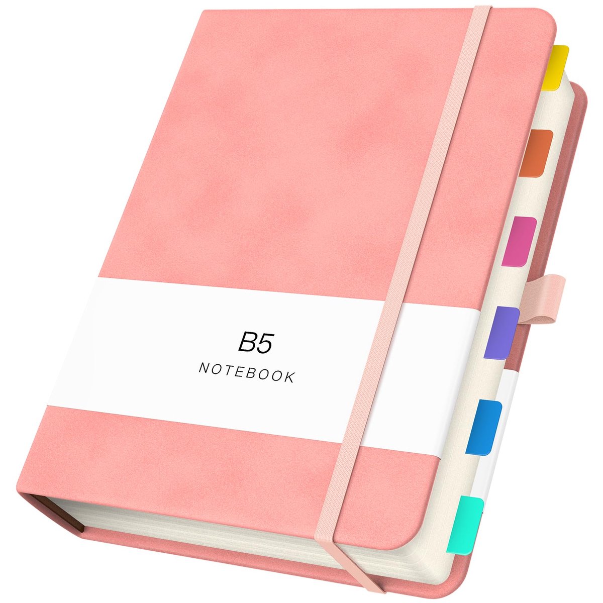 SnelShoppen - Notitieboek B5 Gelinieerd, 360 Pagina's, 100 g/m² Papier, Roze PU-leer Hardcover, 18,5 x 26 cm, Ideaal voor School, Werk en Notities