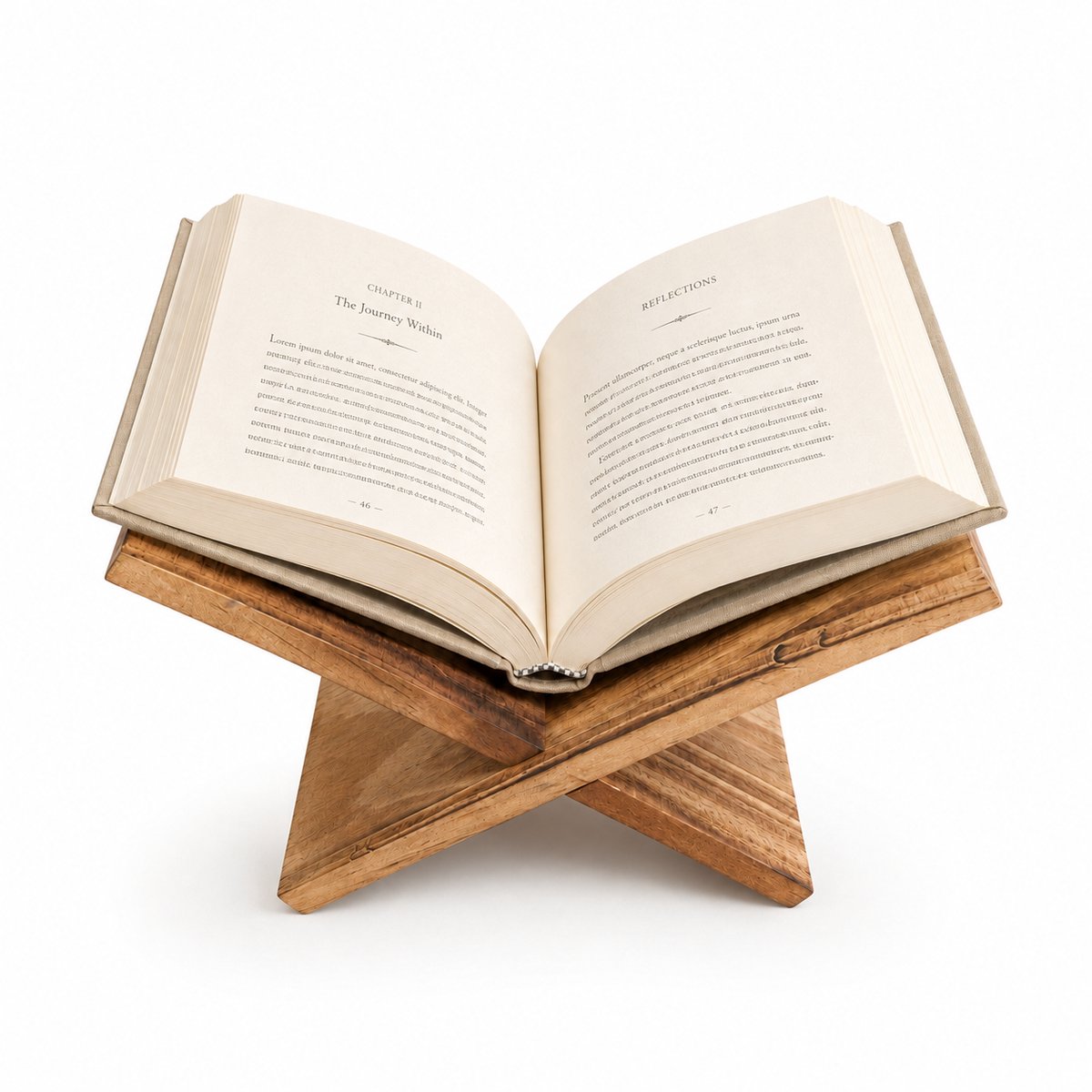 LeafU - Boekenstandaard van Hout – Boekenhouder voor Kookboeken, Leesboeken en Salontafelboeken – Compacte Kookboekstandaard