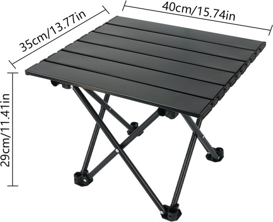 Picknicktafel Klein - Inklapbare Tafel - Vouwtafel Buiten - 40 cm - Koolstofstaal - Opvouwbaar - Waterdicht - Voor Kamperen en Vissen - Draagbaar — afbeelding 5
