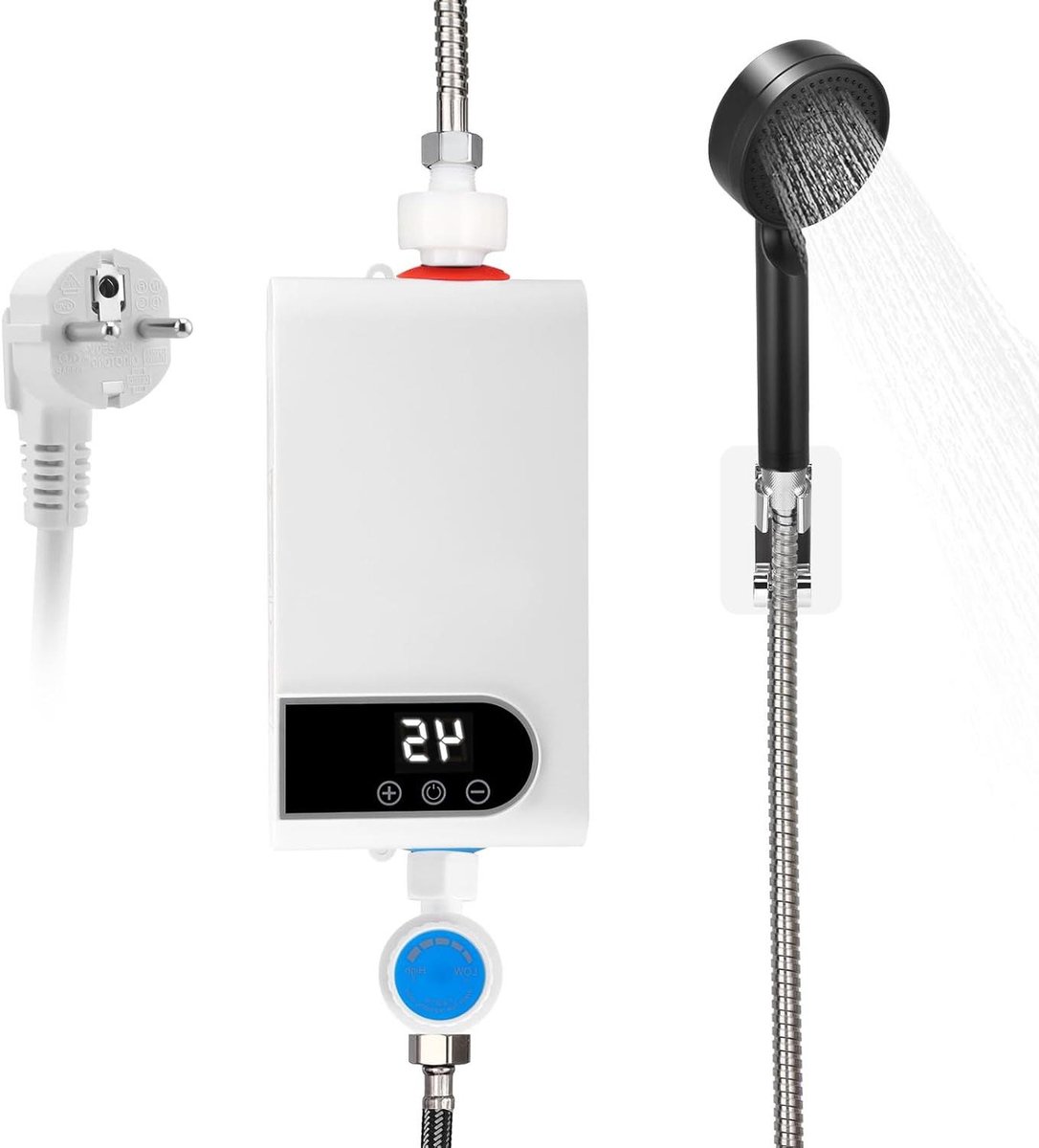 Doorstroomverwarmer - Mini Boiler - Direct Warm Water - Digitaal LCD Display - 5500 Watt - Wit