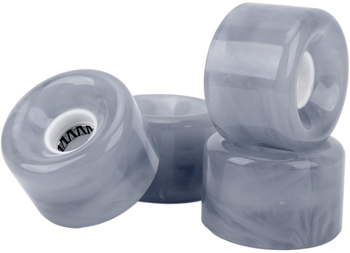 SnelShoppen - Skateboardwielen 52 mm 78A met Hoge Rebound en Lagers - Snel Glijden, Perfect voor Tricks en Cruisen - 4 Stuks in Grijs