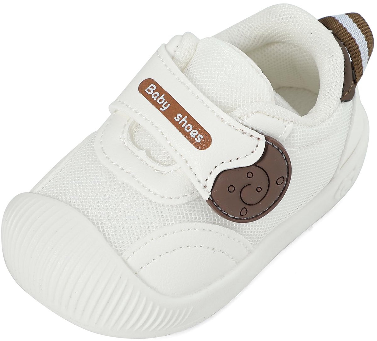 SnelShoppen - Peuterschoenen Baby Jongens Meisjes, Ademende Anti-Slip Trainers, Leerschoenen voor Peuters, Zomerschoentjes Wit, Maat 3 UK Kind
