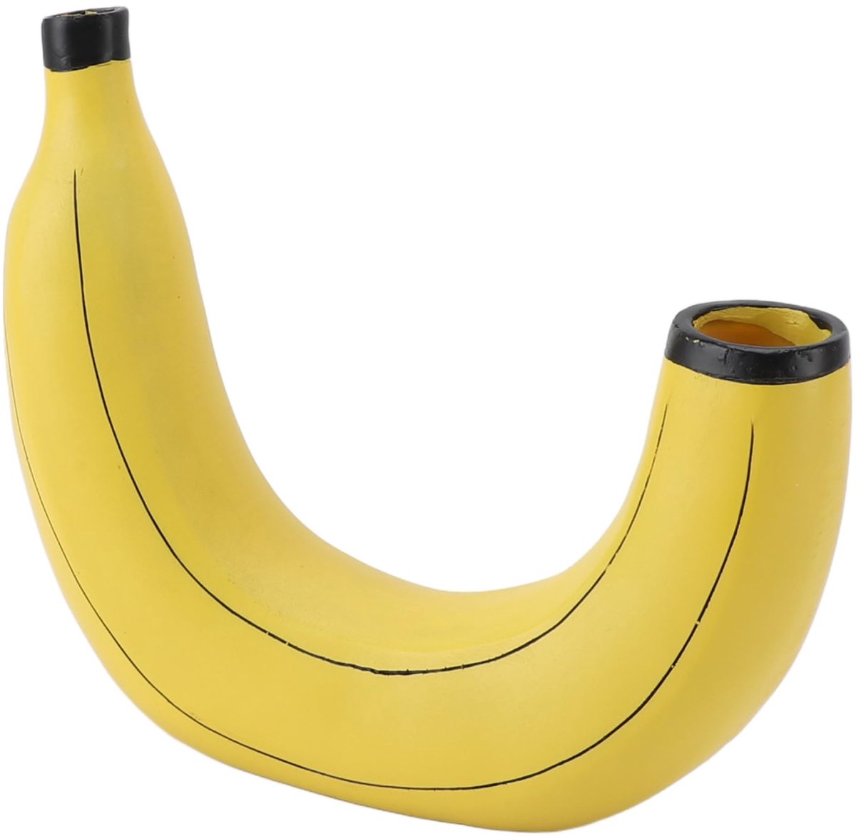 SnelShoppen - Vaas Bananenvruchten Kunsthars Modern Innovatief Bloemendecoratie voor Slaapkamer Thuis Kantoor Woonkamer 30cm Geel