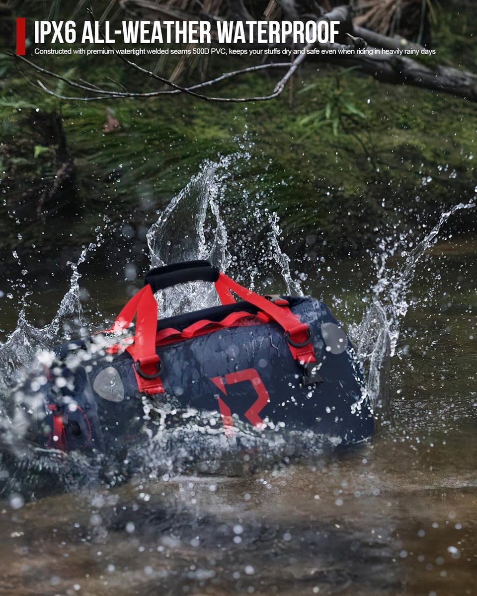 SnelShoppen - Waterdichte Motortas 30L - Zadeltas voor Motorfiets - Rolsluiting - Geschikt voor Camping en Watersport - Blauwe Reistas met Bandjes