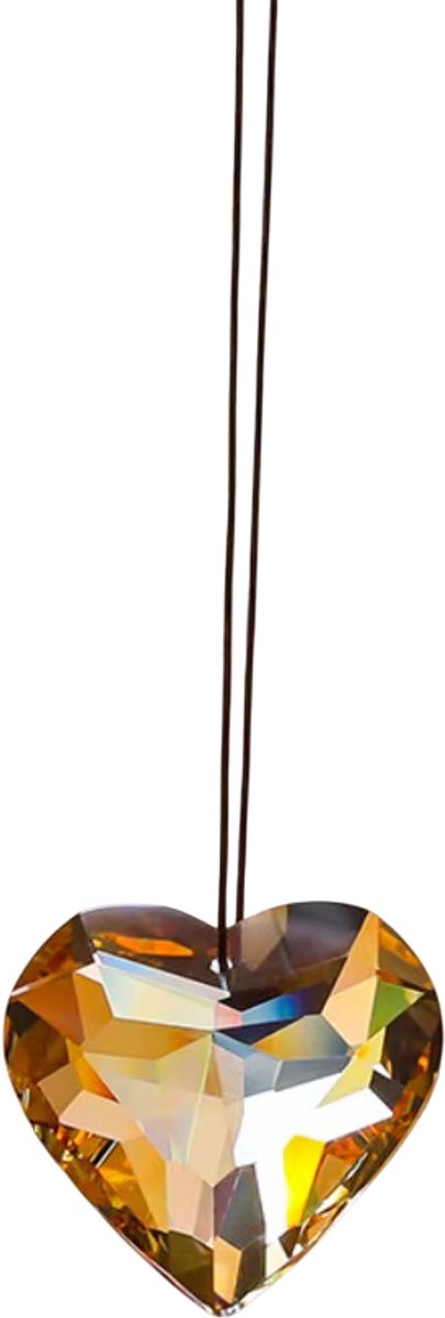 45 mm Hartvormig Kristallen Prisma Hanger – Zonnevanger, Regenboogmaker, Kristallen Windgong, Raamhanger, Suncatcher, Glas Prisma voor Knutselen & Woondecoratie - champagne