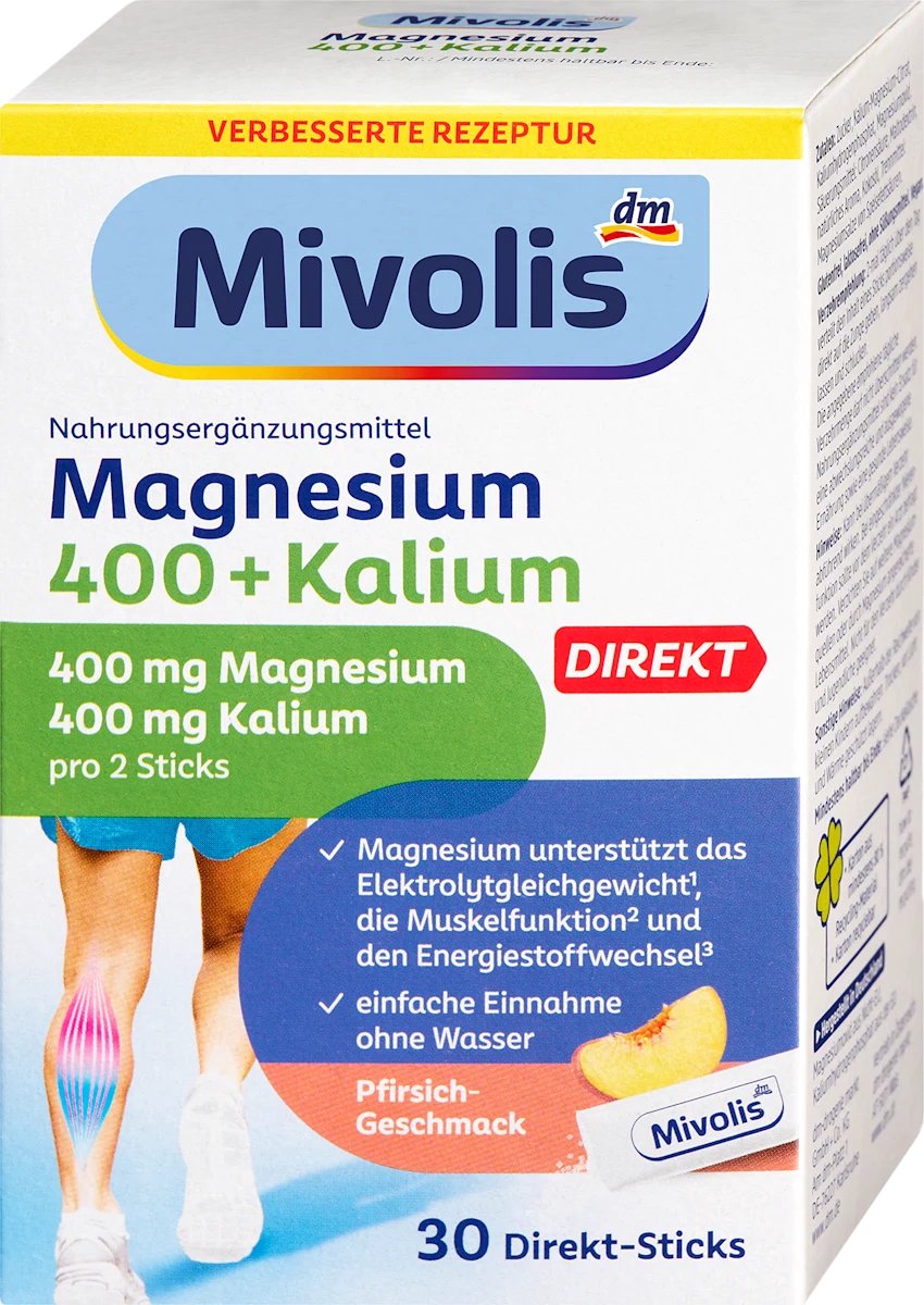 Magnesium 400+Kalium Direct Sticks, 30 sticks, 105 g