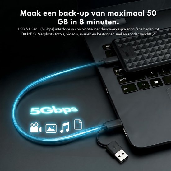 ApexArte® Harde Schijf Extern - Draagbare - 120GB Opslag -Zwart van ApexArte — afbeelding 4