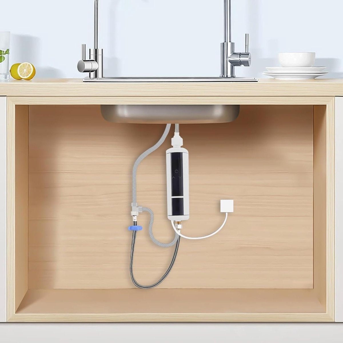 Elektrische Boiler - Direct Heet Water - Direct Douchen - Instelbare Temperatuur - 3500 Watt - Zwart