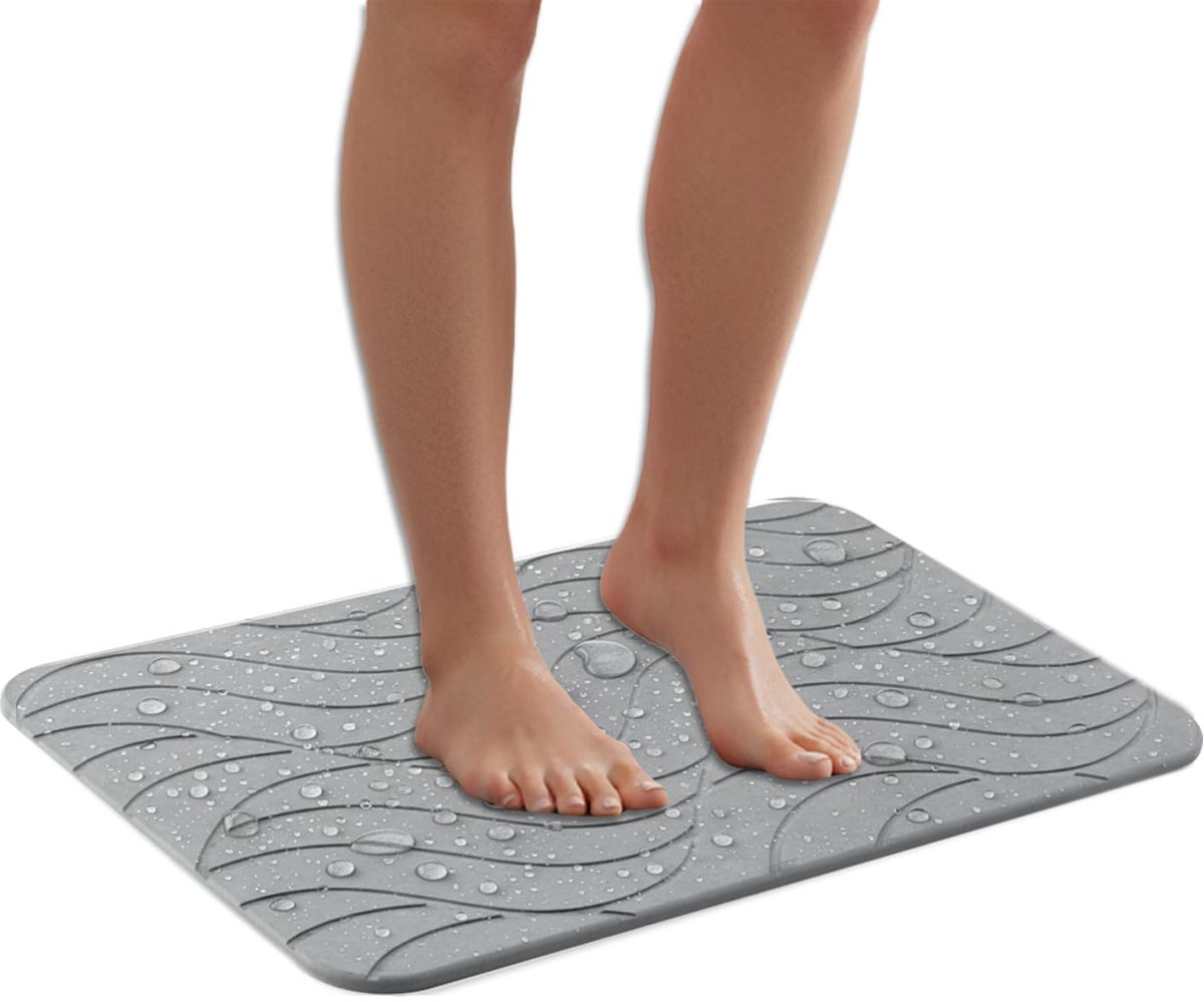 SnelShoppen - Avilia Badkamertapijt van Diatomietsteen, Antislip, Antibacterieel, Direct Droog, Makkelijk te Reinigen, Ideale Absorberende Douchemat v