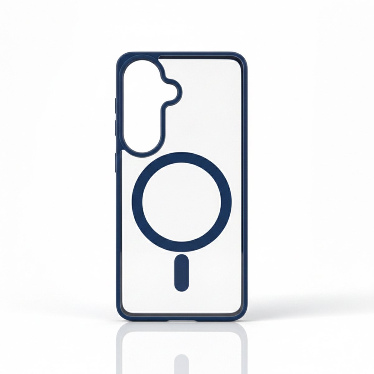 Hoesje Geschikt voor Samsung Galaxy A27 - Blauw - Casemania Magnetisch Bumper Back Cover Geschikt voor MagSafe - Zachte TPU Rand en Krasbestendige Transparante Achterkant Back Cover