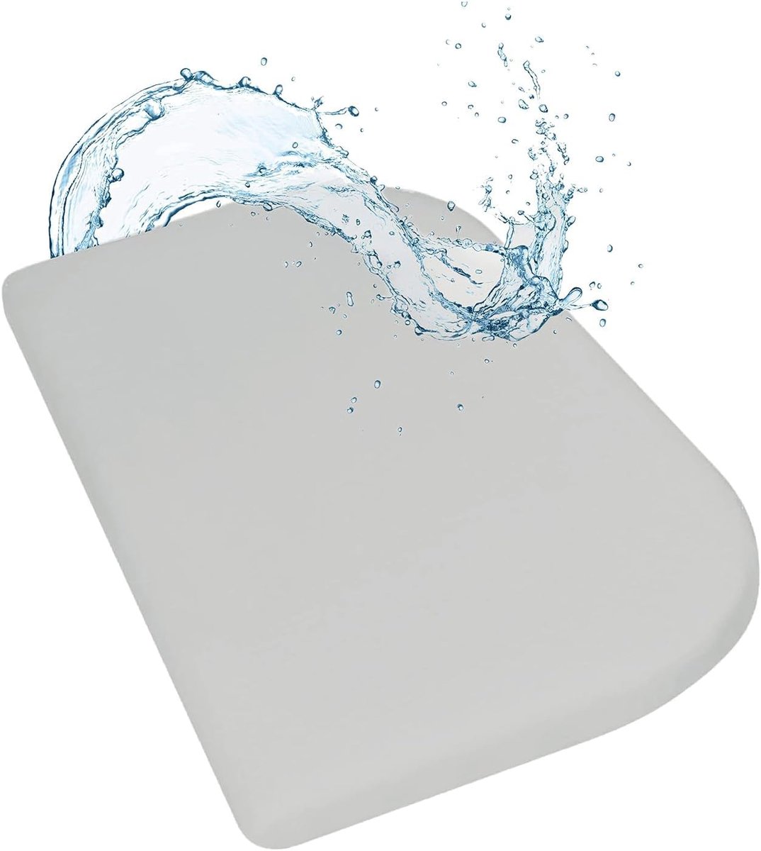 SnelShoppen - Waterdicht Hoeslaken Zilvergrijs 89 x 50 cm - Ademend Matrasbeschermer - Geschikt voor Babybay Maxi, Midi, Boxspring, Comfort en Comfort