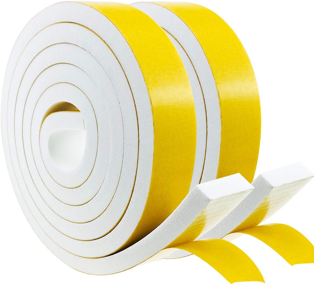 SnelShoppen - Afdichtingstape Zelfklevend Schuimrubberen Afdichtingstape Wit 25 mm x 10 mm Weerbestendig Geluidsisolatie Anti-botsing Voor Deuren en R
