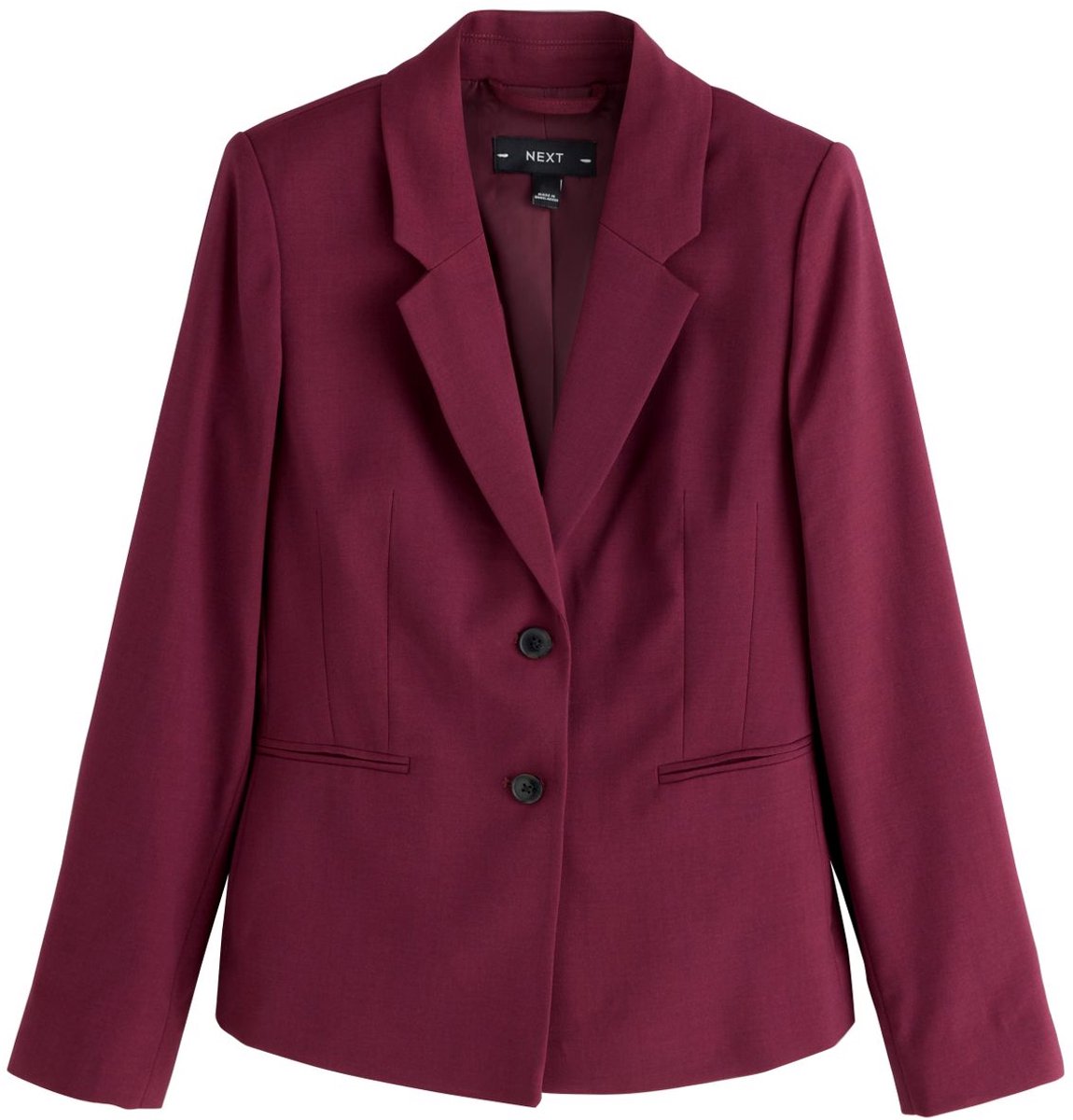 Next - Dames - Single-breasted blazer met gerimpelde taille - Rood