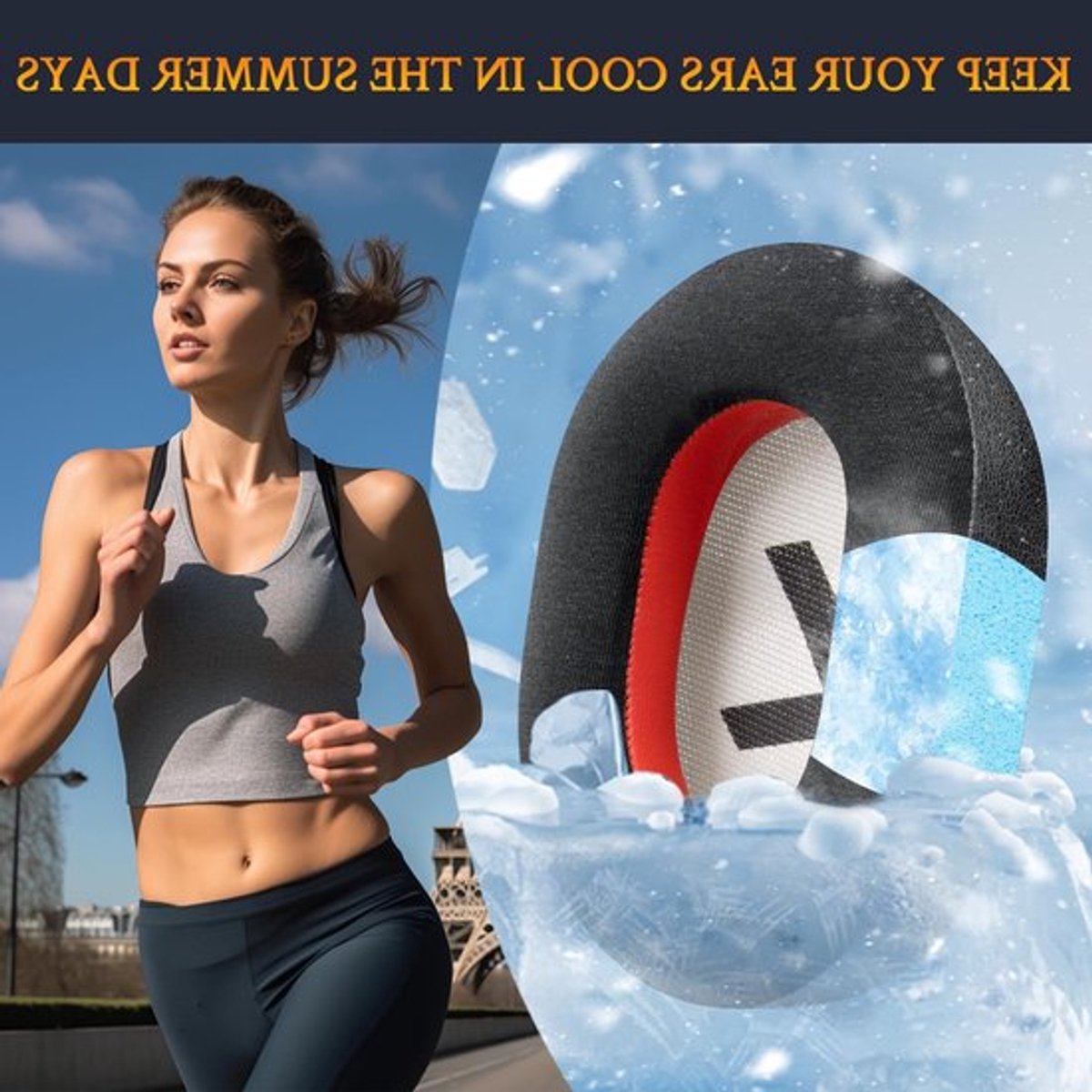 Vervangende Cooling Gel Oorkussens voor Headphones, Geschikt voor BackBeat Pro 2 en Voyager 8200 UC, Geluidsisolatie en Comfortabele Pasvorm (Zwart + Rood)