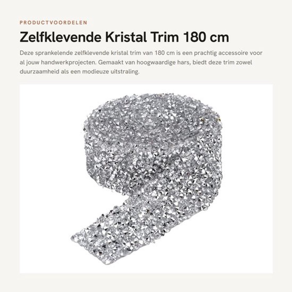 Decoratieve Band - Sprankelende Zelfklevende Trim - Hars Diamant Materiaal - 180 cm Lengte - 3 cm Breedte - Hoogwaardige Kwaliteit - Strassketting