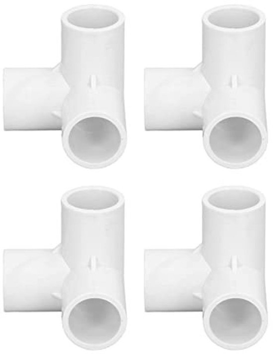 Buisfitting 3-weg - 10 Stuks Buisconnector - PVC-kunststof - Haakse T-hoekconnector - 20 Mm Binnen - Praktisch en Effectief - Pvc Connector