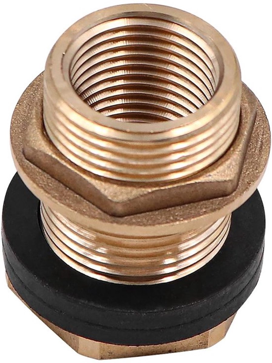 Regenton Set 2 Stuks - Watertank Aansluitingen - Messing - Schroefaansluiting - 3/4 Inch Buitendraad - 1/2 Inch Binnendraad