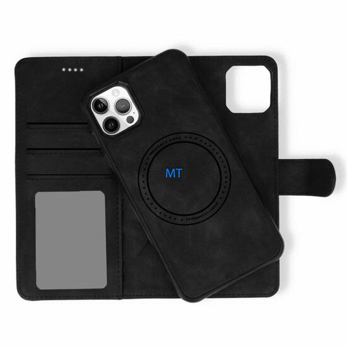 Lavann 2 in 1 Magnetic Leather Bookcase geschikt voor iPhone 15 - Bruin