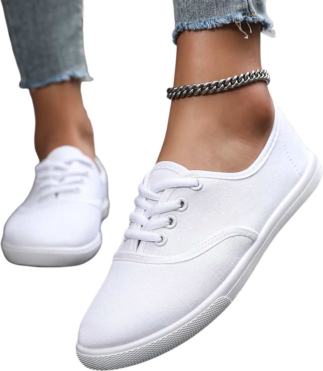 Currero Schoenen Dames Sneakers Comfortabel Slippers Casual Volwassenen 34 Wit