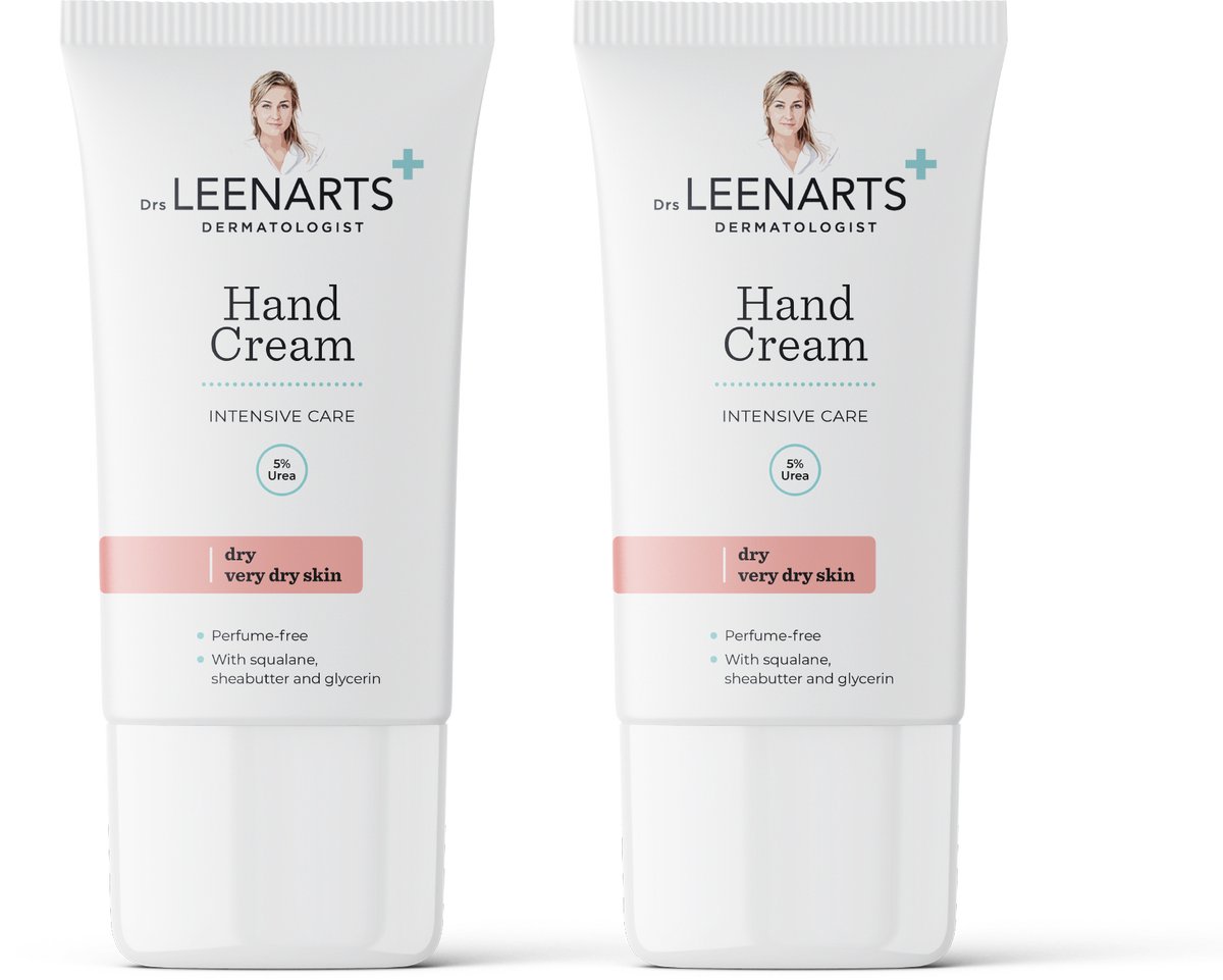 Drs Leenarts 2x Handcrème – Intensief herstellend met 5 % ureum, glycerine & huideigen lipiden – Parfumvrij – 100 ml