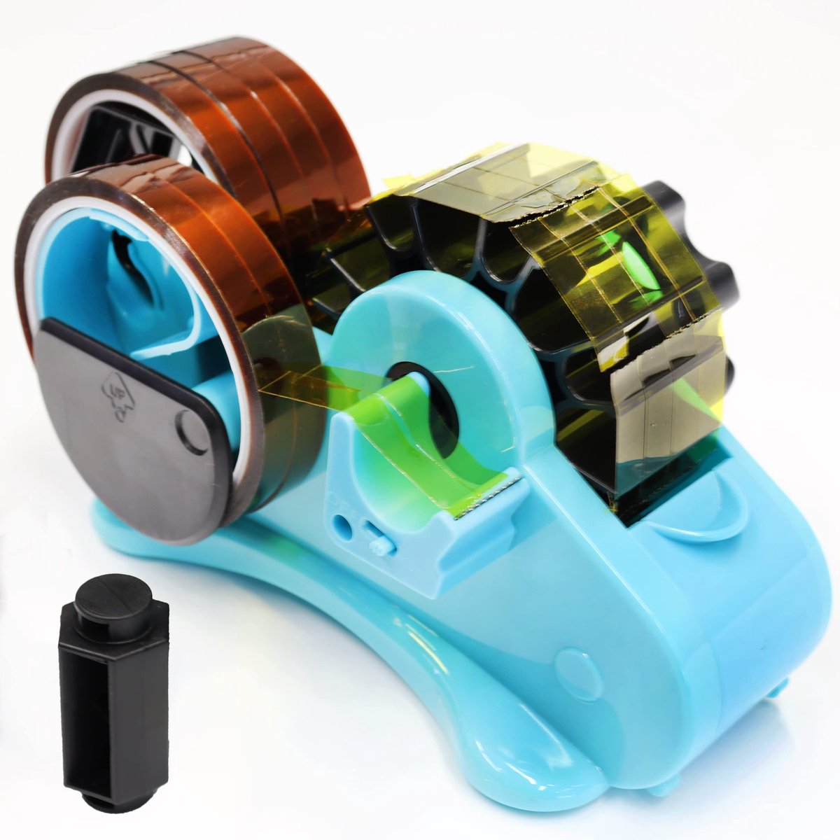 SnelShoppen - Sublimatie Blue Heat Tape Dispenser - Semi-automatische Tapedispenser voor Warmteoverdracht Tape, 1" & 3" Dubbele Haspel, Blauw, 2-4 Tap
