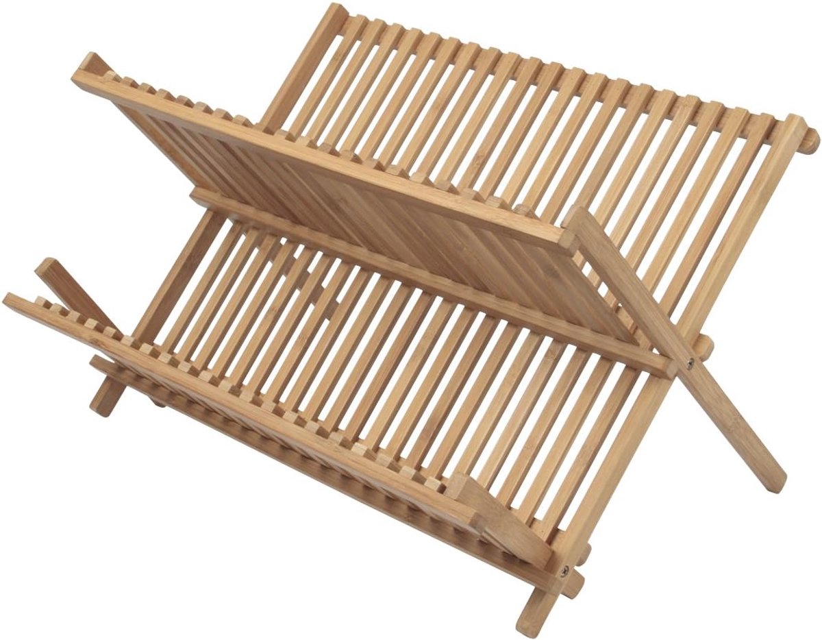SnelShoppen - Bamboe Afdruiprek 32 Covers - Duurzaam Keukenaccessoire voor Afwas - Stijlvol en Functioneel - Perfect voor Thuis en Kamperen