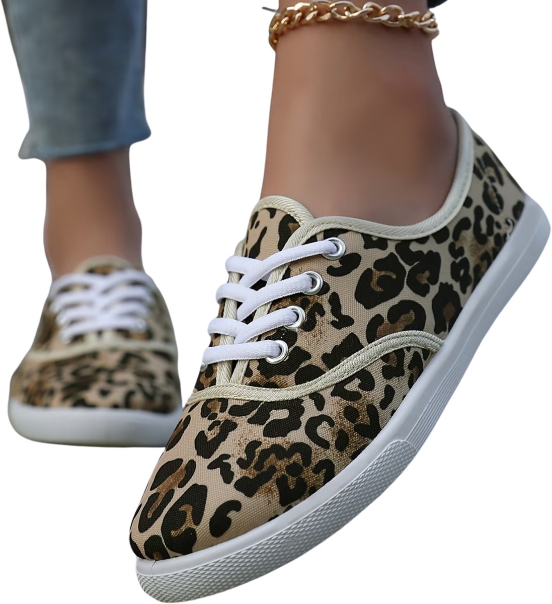 Currero Schoenen Dames Sneakers Comfortabel Slippers Casual Volwassenen Luipaardprint 42.5 Luipaard Print