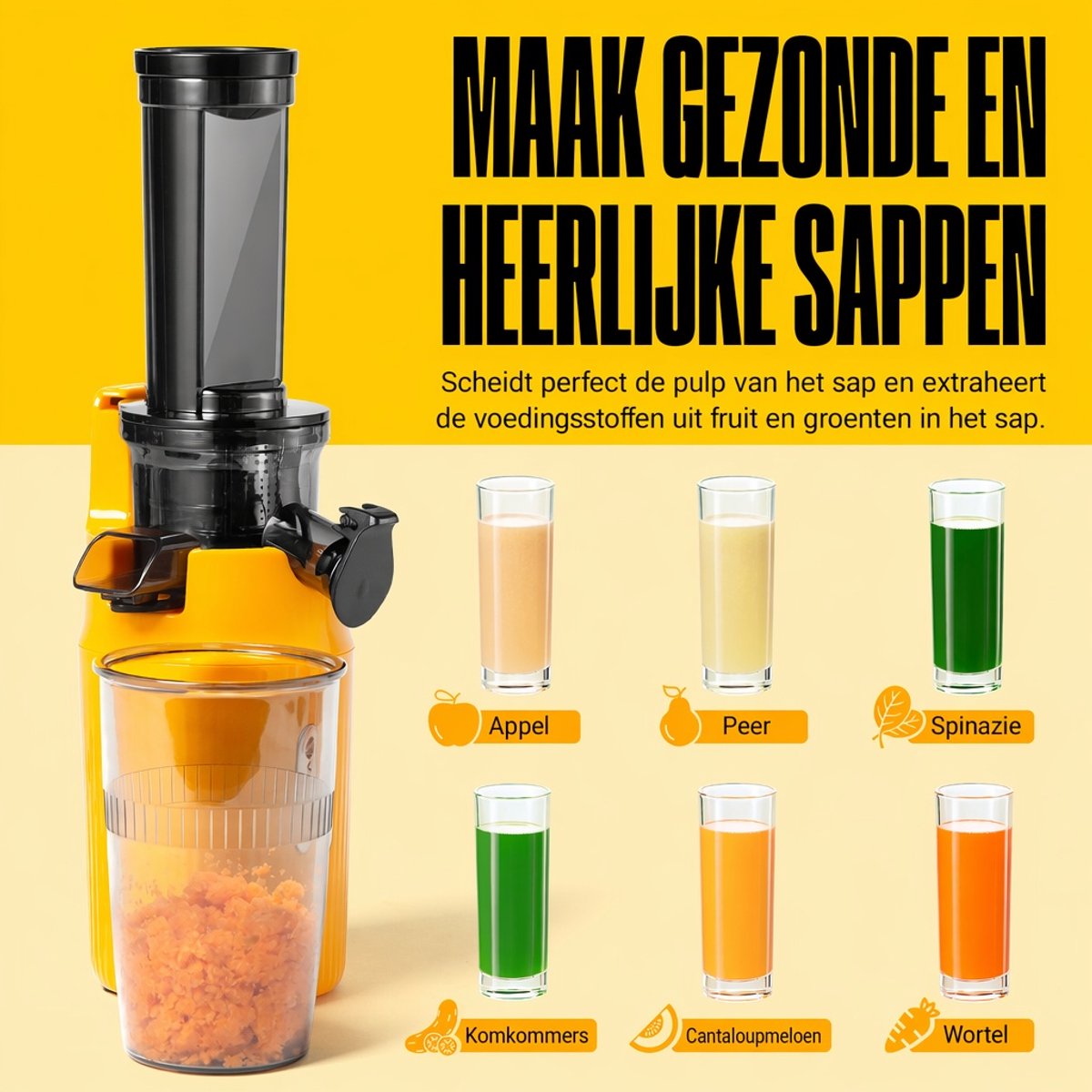 Ventray Ginnie Slowjuicer - Compacte Sapcentrifuge thumbnail 6