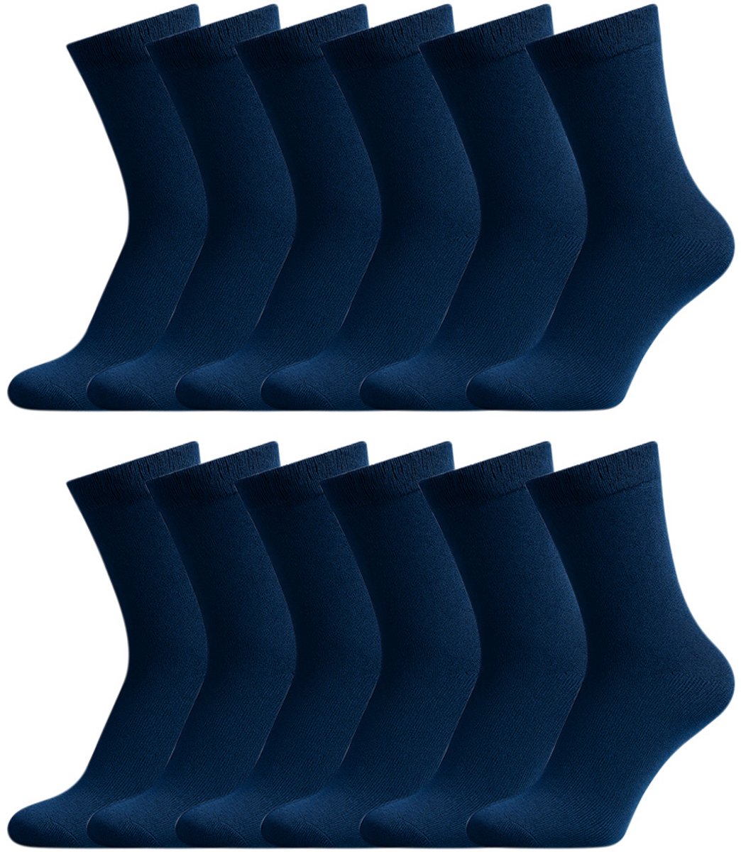 12 Paar - Yellow Moon - Kindersokken - Katoen - Blauw - 12 Paar - Maat 31-34