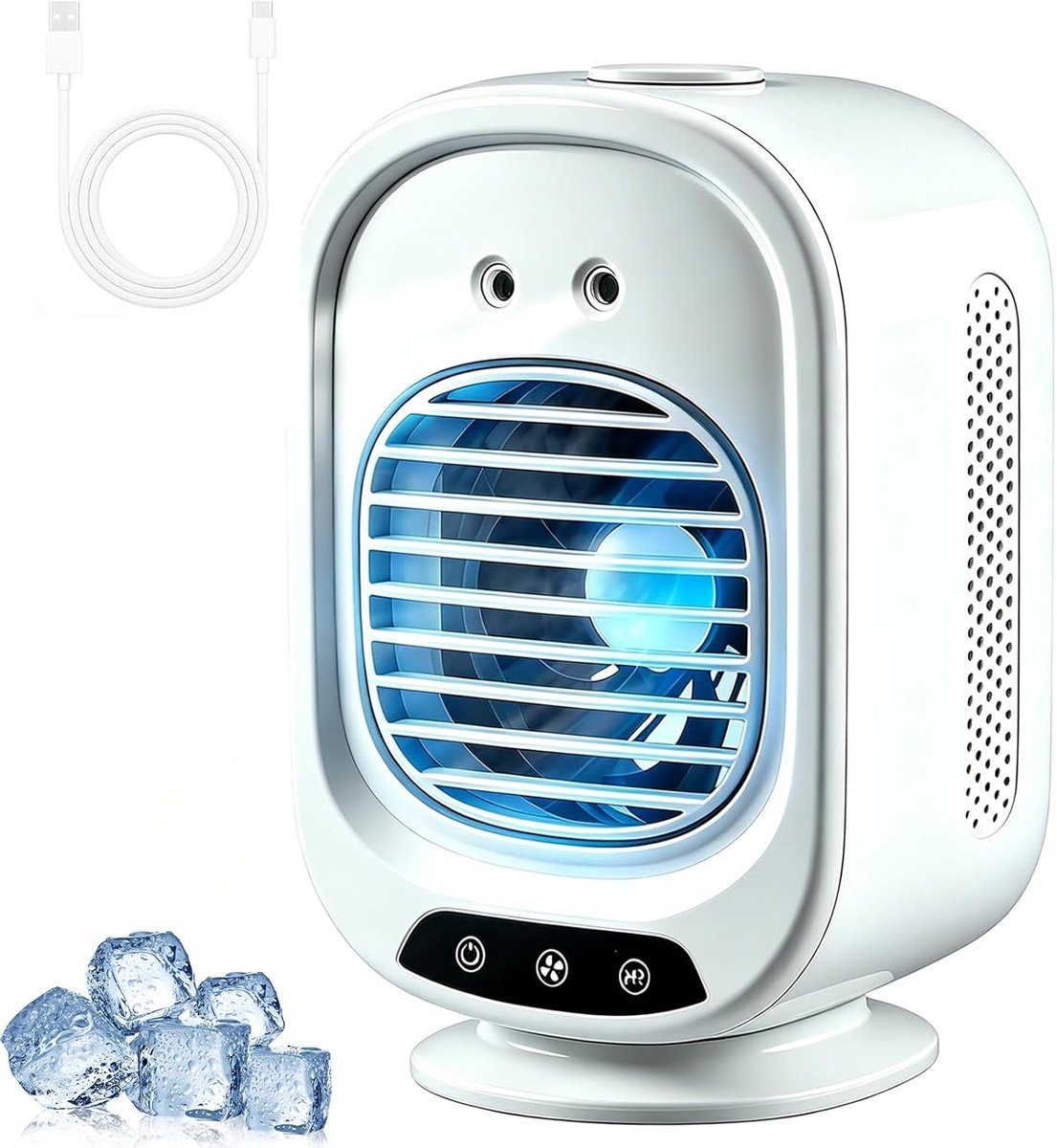 Draagbare mini mobiele luchtkoeler, compact persoonlijk koelventilator voor bureau, slaapkamer en reizen